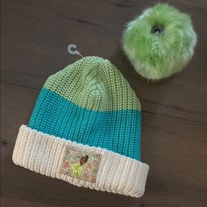 Love Your Melon Green and Cream Knitted Beanie Hat
